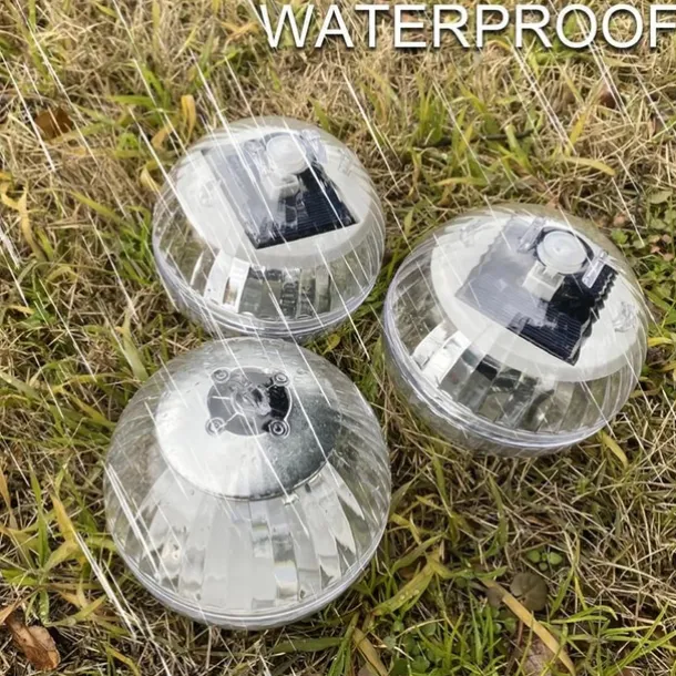 1pc Solar Projection Pool Light, Floating Swimming Light, Outdoor Waterproof Pool Light Colorful Transparent Decorative Light Water Float Light Pathway Lights