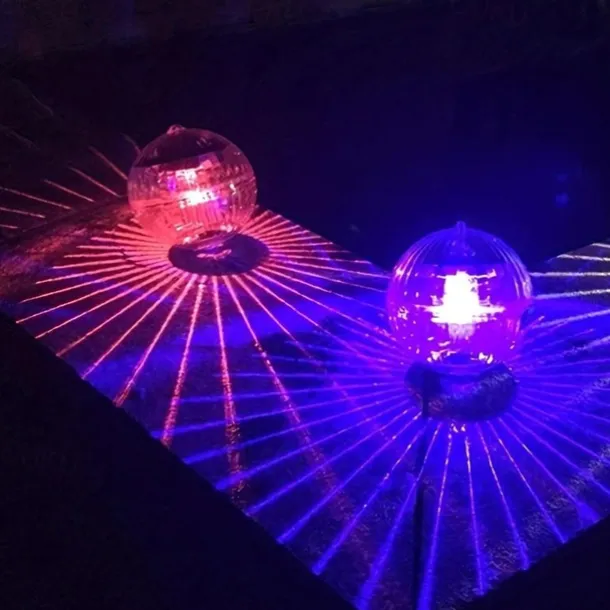1pc Solar Projection Pool Light, Floating Swimming Light, Outdoor Waterproof Pool Light Colorful Transparent Decorative Light Water Float Light Pathway Lights