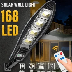 1pc Solar Wall Light 42/84/126/168LED Solar Street Light, Outdoor Waterproof LED for Garden and Wall with Adjustable Angle