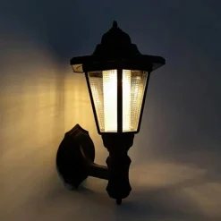 1pc Solar Wall Light Outdoor, Solar Hexagonal Light, IP65 Waterproof, Solar Fence Light, Auto On/Off Retro LED Wall Lamp, Heat Resistant Light Decor, Solar Landscape Light (White/Warm Light)