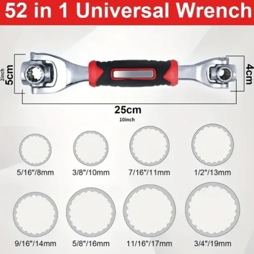 1pc Spanner Socket Wrench, Multi-Functional Spanner Tools With Spline Bolts 360 Degree Rotating Head, Universal Wrench For Furniture Car Repair