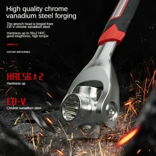 1pc Spanner Socket Wrench, Multi-Functional Spanner Tools With Spline Bolts 360 Degree Rotating Head, Universal Wrench For Furniture Car Repair