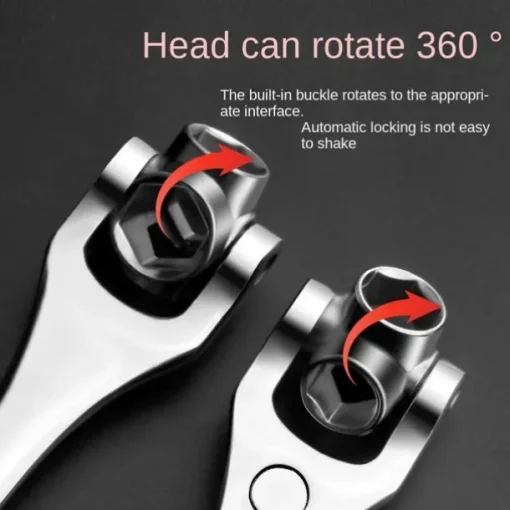 1pc Spanner Socket Wrench, Multi-Functional Spanner Tools With Spline Bolts 360 Degree Rotating Head, Universal Wrench For Furniture Car Repair