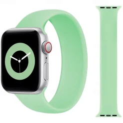1pc Sport Elastic Silicone Solo Loop Strap for Apple Watch 38mm 40mm 41mm 42mm 44mm 45mm, Replacement Wristband for iWatch Series 7 6 5 4 3 2 1 SE for Men and Women