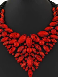 1PC Statement Necklace Crystal Necklace For Women's Wedding Party Evening Alloy Retro Alphabet Shape Precious