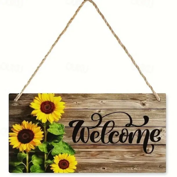 1pc Sunflower Wood Wall Sign Wooden Sunflower Pattern Plaque Sign Decoration Home Decoration Door Hanger Suitable For Bedroom Porch Courtyard Hanging Decoration 15x29cm / 6''x11''