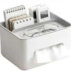 1pc, Tissue Box Napkin Holder Remote Control Storage Desk Organizer Office Multifunctional Sundries Ontainer Storage Home