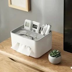 1pc, Tissue Box Napkin Holder Remote Control Storage Desk Organizer Office Multifunctional Sundries Ontainer Storage Home