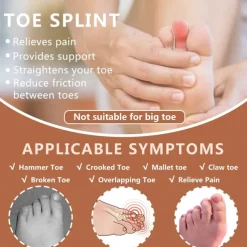 1PC Toe Splint, U-Shaped Toe Straightener, Hammer Toe Corrector for Women and Men, Toe Brace for Crooked Toe, Mallet Toe, Bent Toe, Claw Toe, Toe Wrap to Align and Support Broken Toe