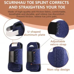 1PC Toe Splint, U-Shaped Toe Straightener, Hammer Toe Corrector for Women and Men, Toe Brace for Crooked Toe, Mallet Toe, Bent Toe, Claw Toe, Toe Wrap to Align and Support Broken Toe