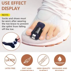 1PC Toe Splint, U-Shaped Toe Straightener, Hammer Toe Corrector for Women and Men, Toe Brace for Crooked Toe, Mallet Toe, Bent Toe, Claw Toe, Toe Wrap to Align and Support Broken Toe