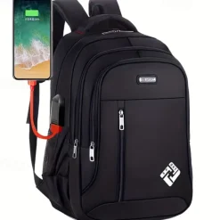 1pc Ultralight Backpack Men's Computer Backpack Large Capacity Travel High School Junior High School Students Schoolbag With USB Charging Port Anti-splash Water Schoolbag Laptop Notebook Bag