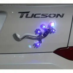 1pc Universal The New Solar Gecko King Warning Light High Bright LED Lamps Car Sticker 3D Stickers LDE Decorative Lights