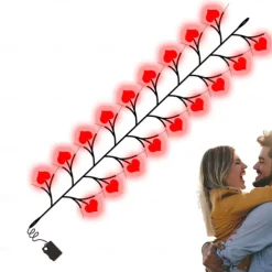 1pc Valentine's Day Love Vine String Lights with Remote Control Control Indoor Bedroom Bar Festival Atmosphere Light String USB or AAA Battery Powered