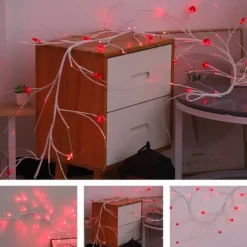 1pc Valentine's Day Love Vine String Lights with Remote Control Control Indoor Bedroom Bar Festival Atmosphere Light String USB or AAA Battery Powered