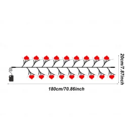 1pc Valentine's Day Love Vine String Lights with Remote Control Control Indoor Bedroom Bar Festival Atmosphere Light String USB or AAA Battery Powered