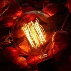 1pc Vintage Edison Bulbs with Spiral Filament 40W Dimmable E27 G95 Round Globe Large Antique Light Golden Finish Industrial Design Amber