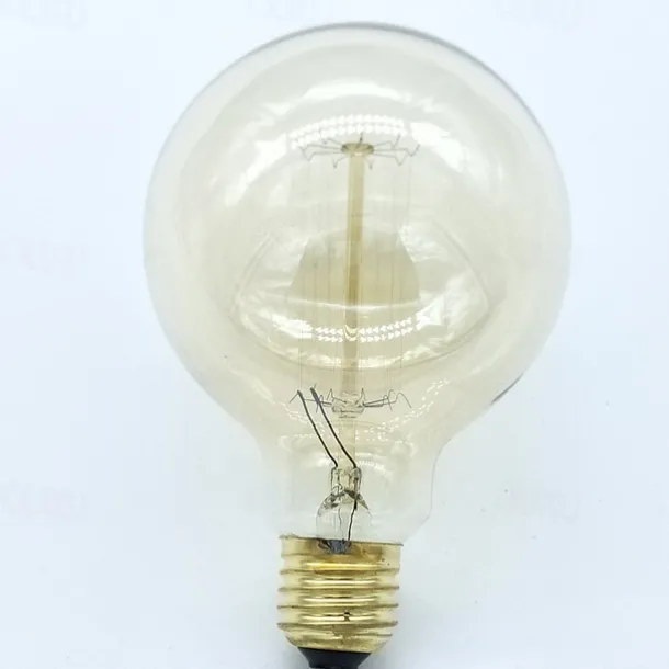1pc Vintage Edison Bulbs with Spiral Filament 40W Dimmable E27 G95 Round Globe Large Antique Light Golden Finish Industrial Design Amber
