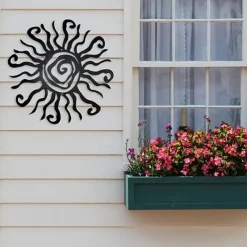 1pc Wacky Sun Metal Wall Art Outdoor Decor 11 Inch Rust Proof Wall Sculpture Ideal For Garden, Home, Farmhouse, Patio And Bedroom
