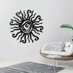 1pc Wacky Sun Metal Wall Art Outdoor Decor 11 Inch Rust Proof Wall Sculpture Ideal For Garden, Home, Farmhouse, Patio And Bedroom