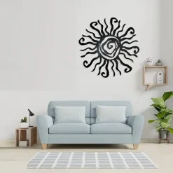 1pc Wacky Sun Metal Wall Art Outdoor Decor 11 Inch Rust Proof Wall Sculpture Ideal For Garden, Home, Farmhouse, Patio And Bedroom