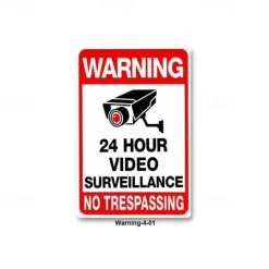 1pc Warning Metal Tin Sign No Trespassing Signs Private Property, Metal 24 Hour Video Surveillance Signs Security Camera Sign For Home Outdoor Property Yard Business Driveway Alert 20x30cm/8''x12''