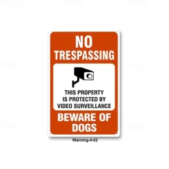 1pc Warning Metal Tin Sign No Trespassing Signs Private Property, Metal 24 Hour Video Surveillance Signs Security Camera Sign For Home Outdoor Property Yard Business Driveway Alert 20x30cm/8''x12''