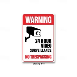 1pc Warning Metal Tin Sign No Trespassing Signs Private Property, Metal 24 Hour Video Surveillance Signs Security Camera Sign For Home Outdoor Property Yard Business Driveway Alert 20x30cm/8''x12''