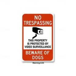 1pc Warning Metal Tin Sign No Trespassing Signs Private Property, Metal 24 Hour Video Surveillance Signs Security Camera Sign For Home Outdoor Property Yard Business Driveway Alert 20x30cm/8''x12''