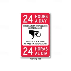 1pc Warning Metal Tin Sign No Trespassing Signs Private Property, Metal 24 Hour Video Surveillance Signs Security Camera Sign For Home Outdoor Property Yard Business Driveway Alert 20x30cm/8''x12''