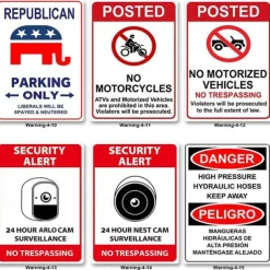 1pc Warning Metal Tin Sign No Trespassing Signs Private Property, Metal 24 Hour Video Surveillance Signs Security Camera Sign For Home Outdoor Property Yard Business Driveway Alert 20x30cm/8''x12''