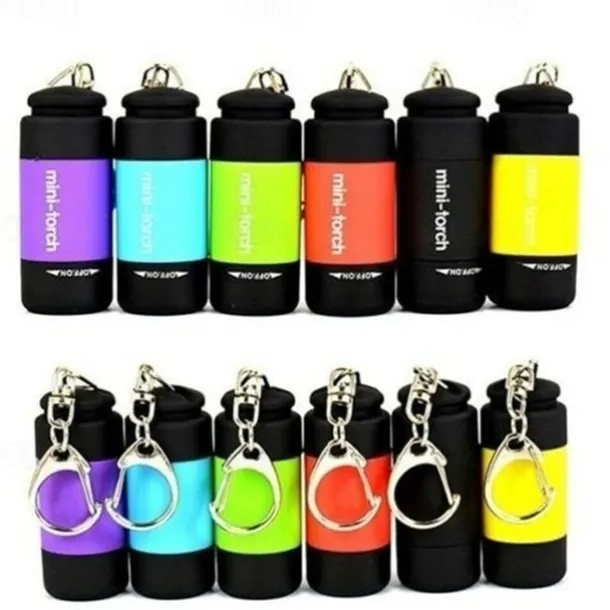 1PC Waterproof Mini Keychain Pocket Torch USB Rechargeable LED Flashlight Lamp Outdoor Sports Interior Design