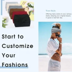 1PC Wide Headbands for Women, 7'' Extra Large Turban Headband Boho Hairband Hair Twisted Knot Accessories