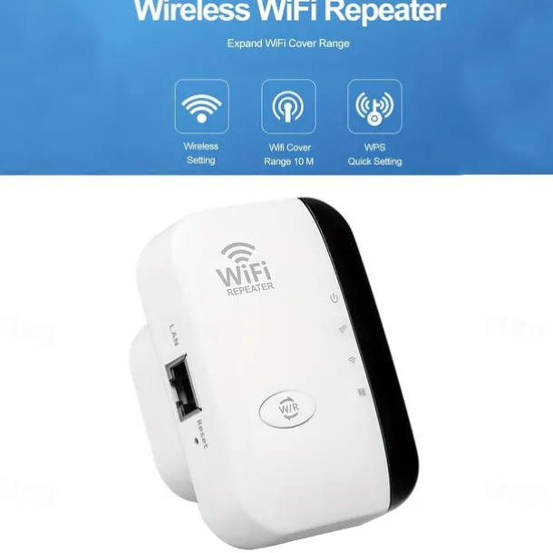 1Pc WiFi Extender WiFi Range Extender,Wireless Internet Repeater,Signal Booster Up To 2640sq. Ft And 25 Devices, Long Range Amplifier With Ethernet Port, 1-Tap Setup, Access Point