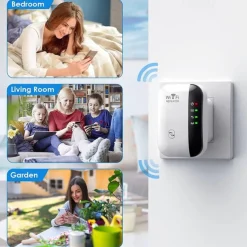 1Pc WiFi Extender WiFi Range Extender,Wireless Internet Repeater,Signal Booster Up To 2640sq. Ft And 25 Devices, Long Range Amplifier With Ethernet Port, 1-Tap Setup, Access Point