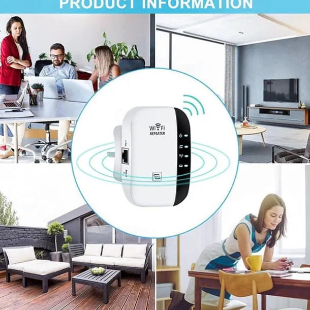 1Pc WiFi Extender WiFi Range Extender,Wireless Internet Repeater,Signal Booster Up To 2640sq. Ft And 25 Devices, Long Range Amplifier With Ethernet Port, 1-Tap Setup, Access Point