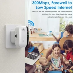 1Pc WiFi Extender WiFi Range Extender,Wireless Internet Repeater,Signal Booster Up To 2640sq. Ft And 25 Devices, Long Range Amplifier With Ethernet Port, 1-Tap Setup, Access Point