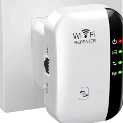 1Pc WiFi Extender WiFi Range Extender,Wireless Internet Repeater,Signal Booster Up To 2640sq. Ft And 25 Devices, Long Range Amplifier With Ethernet Port, 1-Tap Setup, Access Point