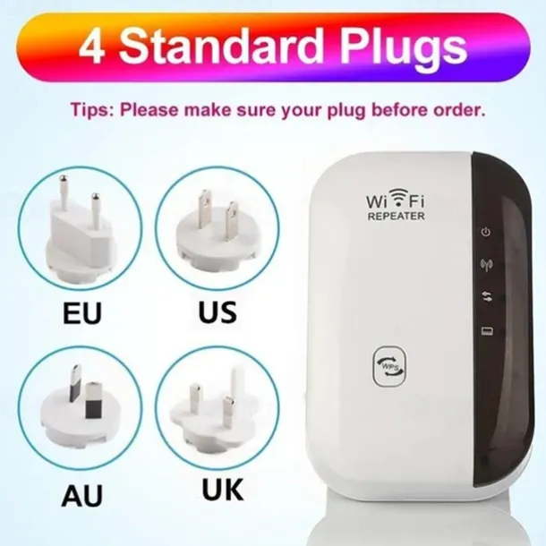 1Pc WiFi Extender WiFi Range Extender,Wireless Internet Repeater,Signal Booster Up To 2640sq. Ft And 25 Devices, Long Range Amplifier With Ethernet Port, 1-Tap Setup, Access Point