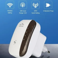 1Pc WiFi Extender WiFi Range Extender,Wireless Internet Repeater,Signal Booster Up To 2640sq. Ft And 25 Devices, Long Range Amplifier With Ethernet Port, 1-Tap Setup, Access Point