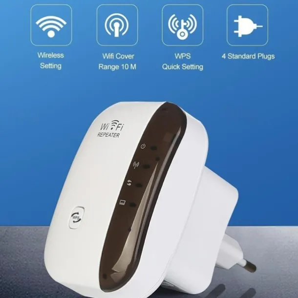 1Pc WiFi Extender WiFi Range Extender,Wireless Internet Repeater,Signal Booster Up To 2640sq. Ft And 25 Devices, Long Range Amplifier With Ethernet Port, 1-Tap Setup, Access Point