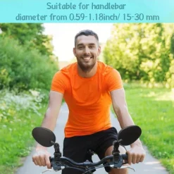 2pcs 360° Adjustable Bike Mirrors, Wide Angle Convex Bicycle Rearview Mirrors, Shockproof Handlebar Mount for Mountain & Road Bikes