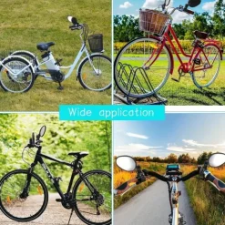 2pcs 360° Adjustable Bike Mirrors, Wide Angle Convex Bicycle Rearview Mirrors, Shockproof Handlebar Mount for Mountain & Road Bikes