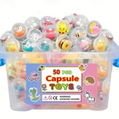 50pcs 50 Assorted Mini Dolls in Clear Capsules Gumball Machine Party Favors & Surprise Prizes