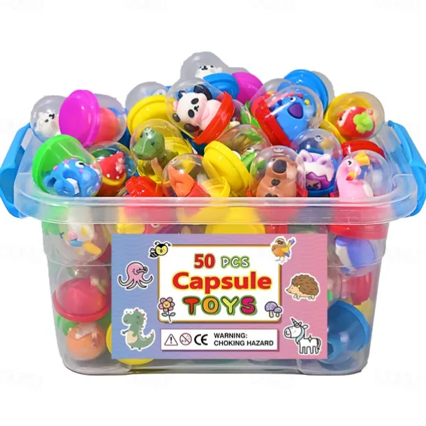 50pcs 50 Assorted Mini Dolls in Clear Capsules Gumball Machine Party Favors & Surprise Prizes