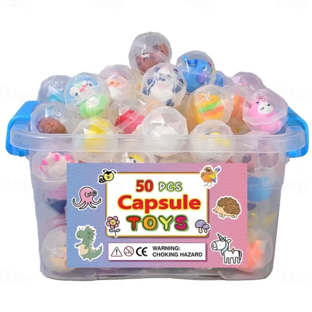 50pcs 50 Assorted Mini Dolls in Clear Capsules Gumball Machine Party Favors & Surprise Prizes