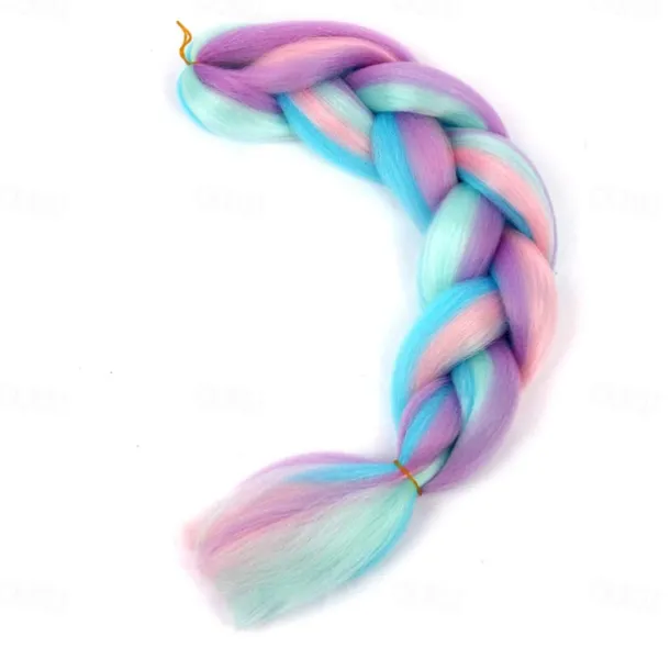5PCS 4 Colors Mix Braiding Hair Extensions Jumbo Hair 24 Inch Synthetic Colorful Braiding Hair Extension for Crochet Box Braids Twist Braiding Hair