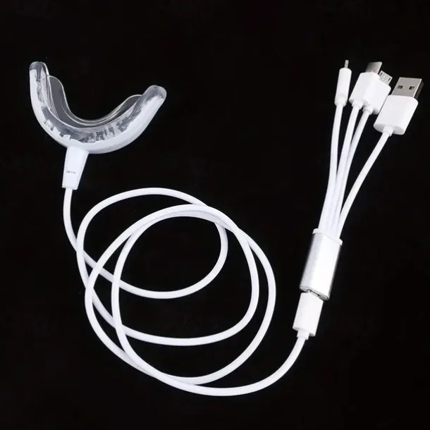1PCS 4 In1 Teeth Whitening 24 Lights Timed Smart Led Portable USB Rechargeable Blue Light Oral Care Bleach Teeth Whitening