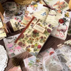 256Pcs / Set Retro Plant Sticker Book Creative INS Style Hand Account Material Paper Decorative Stickers