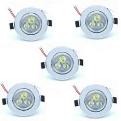 5pcs 3 W 300 lm 3 LED Beads Easy Install Recessed LED Downlights Warm White Cold White 220-240 V Cabinet Ceiling Home / Office / 5 pcs / RoHS / CE Certified